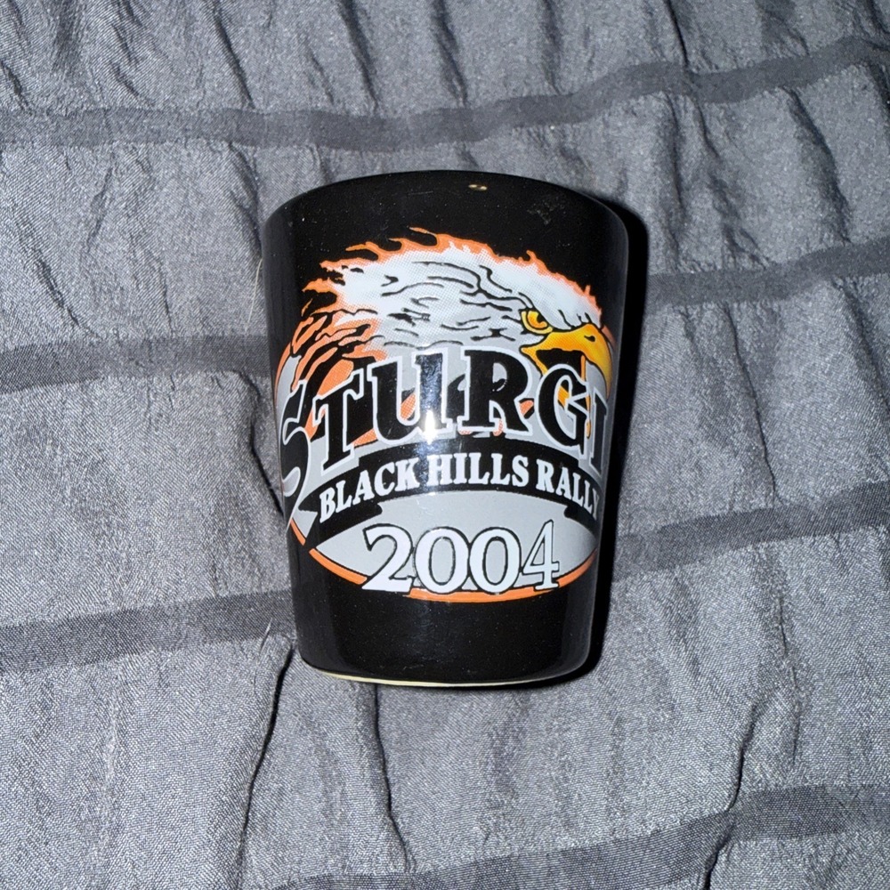 New Sturgis 2005 Black Hills Rally Harley-Davidson Black Short Shot Glass Box 1